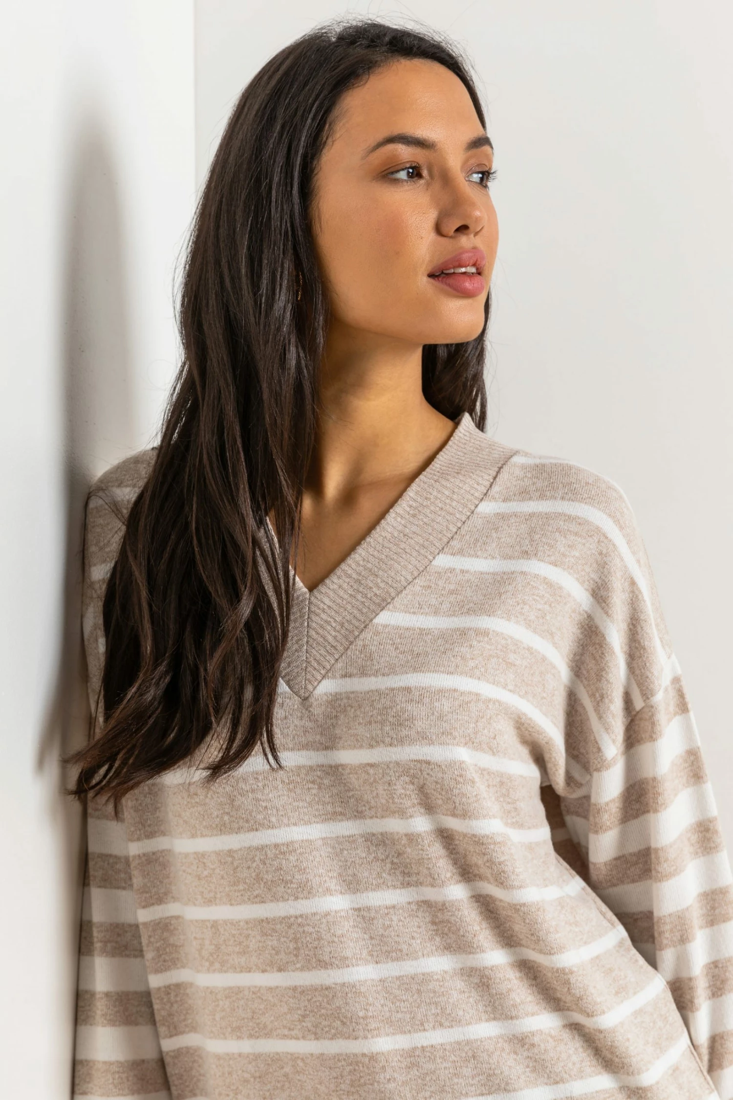 Roman Grey Contrast Stripe Print Sweat Top 5 Roman Grey Contrast Stripe Print Sweat Top - Image 3