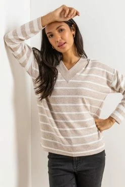 Roman Grey Contrast Stripe Print Sweat Top 11 Roman Grey Contrast Stripe Print Sweat Top -Roman Sales Shop unnamed file 13392