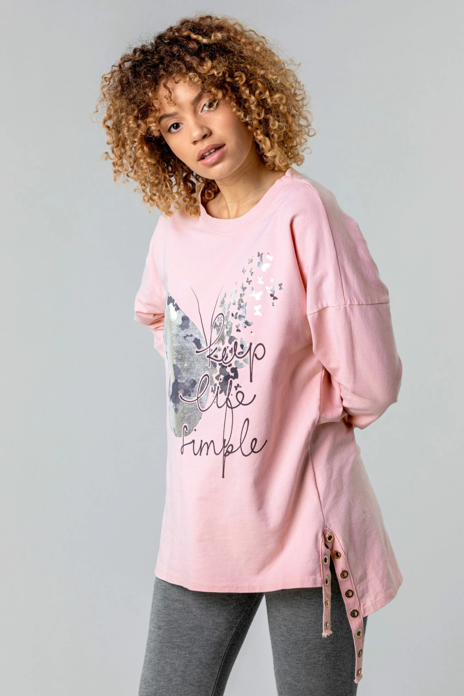 Roman Pink Eyelet Detail Butterfly Sweatshirt 5 Roman Pink Eyelet Detail Butterfly Sweatshirt - Image 3