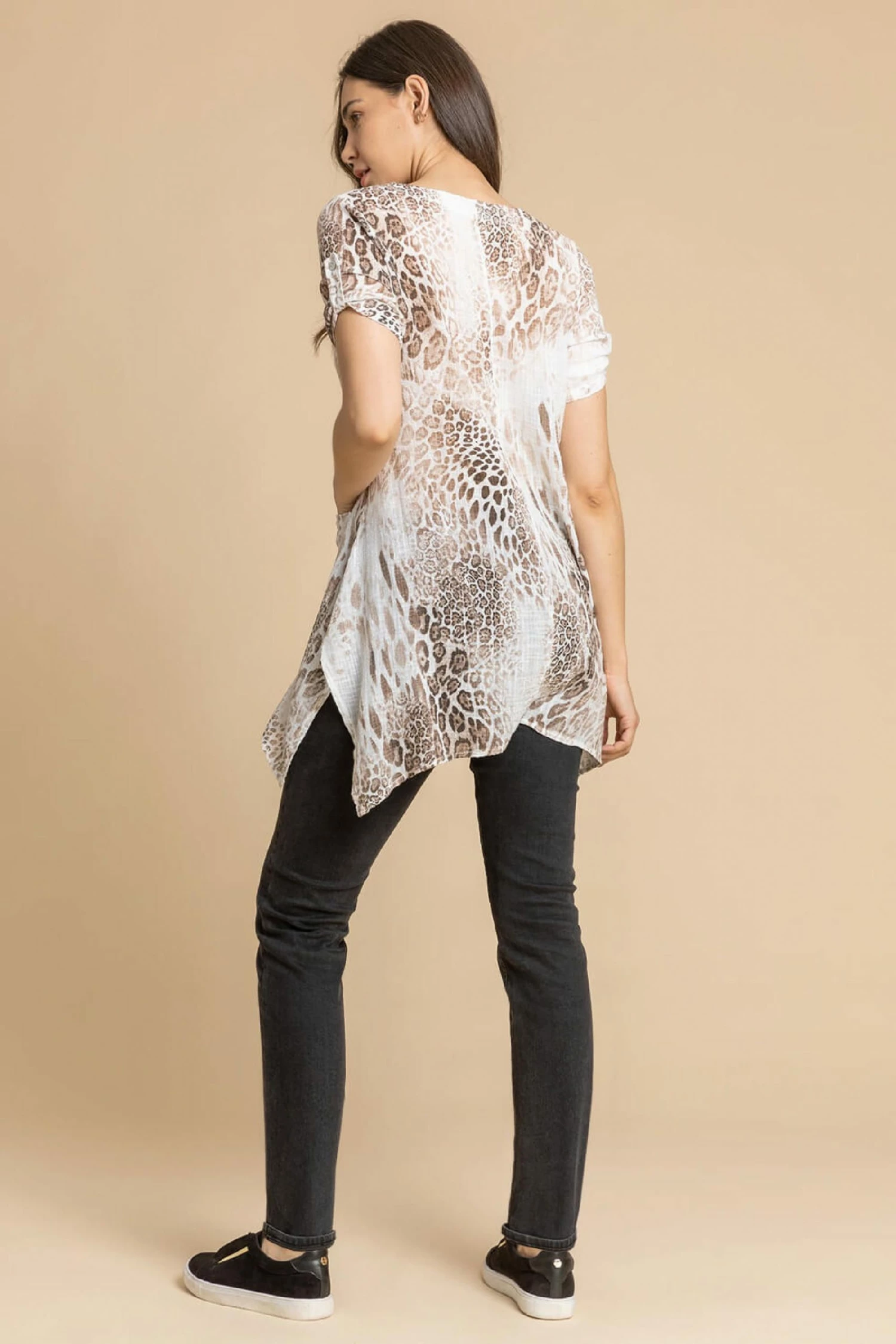 Roman Brown Animal Print Hanky Hem Top 4 Roman Brown Animal Print Hanky Hem Top - Image 2