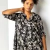 Roman Black Curve Split Detail Floral Top 2 Roman Black Curve Split Detail Floral Top -Roman Sales Shop unnamed file 13403