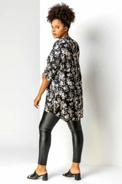 Roman Black Curve Split Detail Floral Top 9 Roman Black Curve Split Detail Floral Top -Roman Sales Shop unnamed file 13405