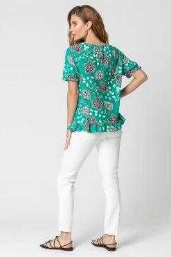 Roman Green Floral Paisley Tassel Frill Top 8 Roman Green Floral Paisley Tassel Frill Top -Roman Sales Shop unnamed file 13409
