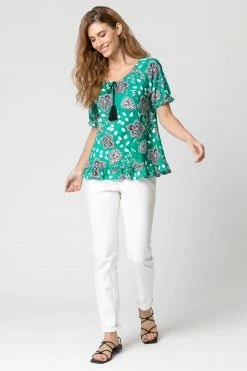 Roman Green Floral Paisley Tassel Frill Top 9 Roman Green Floral Paisley Tassel Frill Top -Roman Sales Shop unnamed file 13410