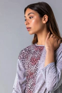 Roman Grey Contrast Animal Print Lounge Top 10 Roman Grey Contrast Animal Print Lounge Top -Roman Sales Shop unnamed file 13416