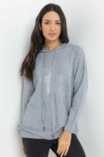 Roman Grey Star Diamante Embellished Hoodie 7 Roman Grey Star Diamante Embellished Hoodie - Image 5