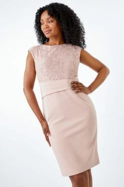 Roman Pink Petite Lace Stretch Dress 14 Roman Pink Petite Lace Stretch Dress -Roman Sales Shop unnamed file 13429