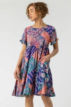 Roman Navy Floral Print Button Detail Dress 13 Roman Navy Floral Print Button Detail Dress -Roman Sales Shop unnamed file 1343