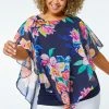 Roman Blue Curve Floral Print Chiffon Overlay Top 1 Roman Blue Curve Floral Print Chiffon Overlay Top -Roman Sales Shop unnamed file 13439