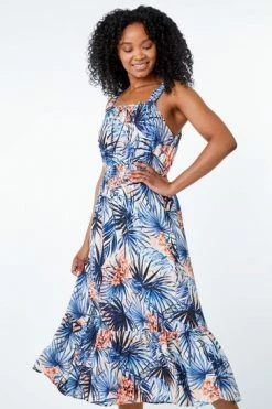 Roman Blue Petite Floral Tiered Midi Sundress -Roman Sales Shop unnamed file 13456