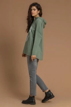 Roman Green Foil Heart Print Hoodie -Roman Sales Shop unnamed file 13465