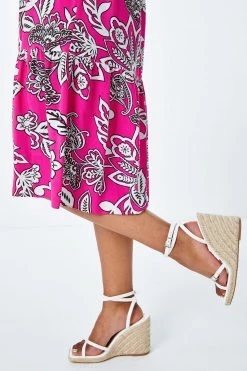 Roman Pink Petite Printed Tiered Short Dress -Roman Sales Shop unnamed file 13488