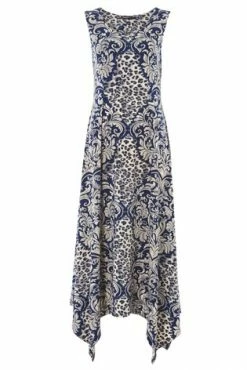 Roman Blue Contrast Print Hanky Hem Midi Dress 11 Roman Blue Contrast Print Hanky Hem Midi Dress -Roman Sales Shop unnamed file 1363