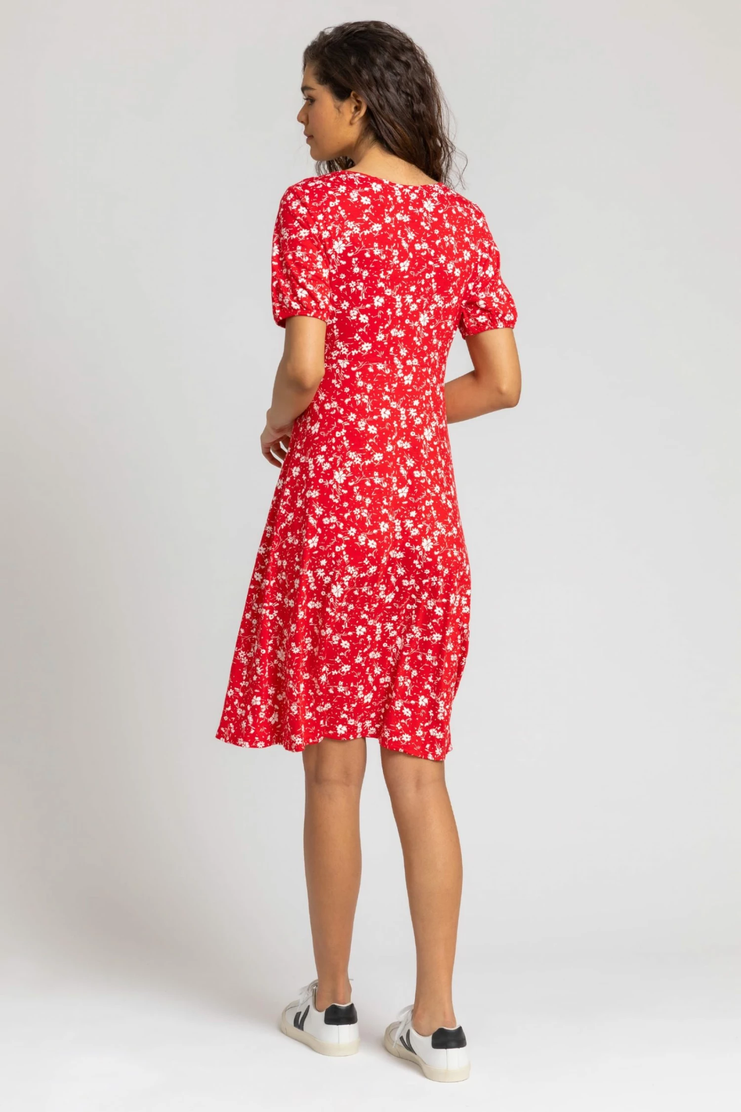 Roman Red Ditsy Floral Print Fit & Flare Dress 4 Roman Red Ditsy Floral Print Fit & Flare Dress - Image 2