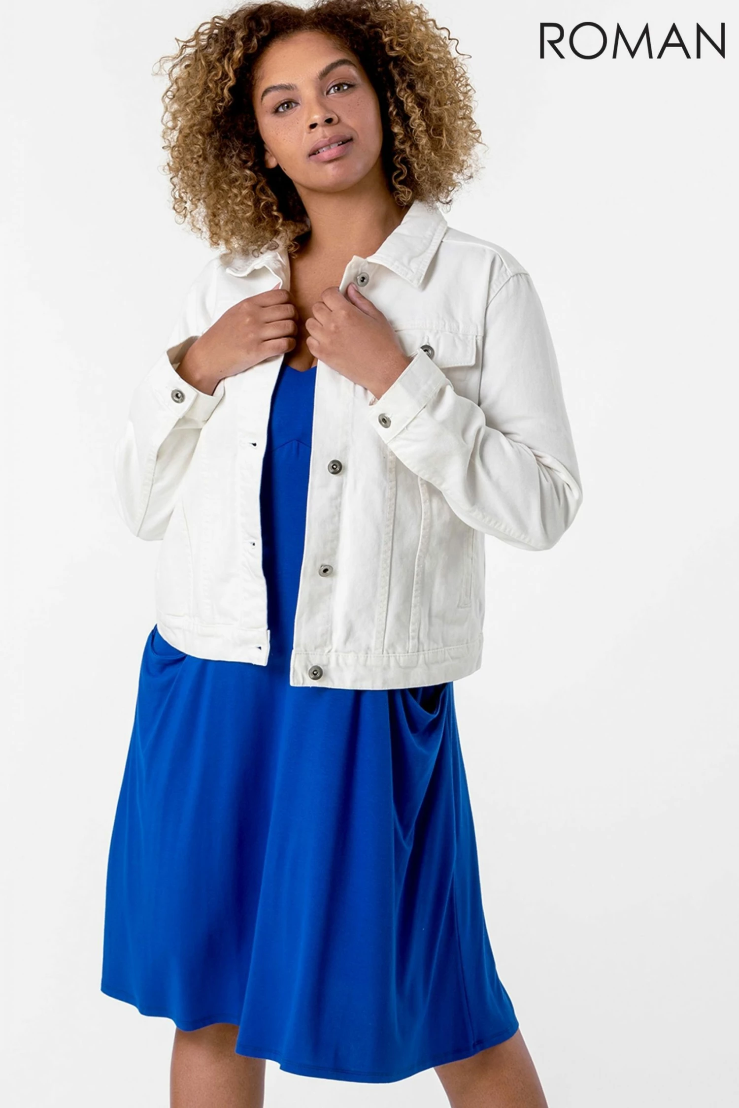 Roman Blue Curve Strappy Pocket Sun Dress 6 Roman Blue Curve Strappy Pocket Sun Dress - Image 4