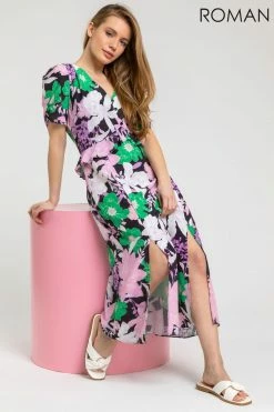 Roman Green Petite Frill Waist Floral Midi Dress 10 Roman Green Petite Frill Waist Floral Midi Dress -Roman Sales Shop unnamed file 1408