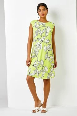 Roman Green Linear Floral Print Swing Dress 9 Roman Green Linear Floral Print Swing Dress -Roman Sales Shop unnamed file 1475