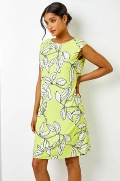 Roman Green Linear Floral Print Swing Dress 11 Roman Green Linear Floral Print Swing Dress -Roman Sales Shop unnamed file 1477