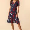 Roman Navy Floral Spot Print Frill Hem Dress 1 Roman Navy Floral Spot Print Frill Hem Dress -Roman Sales Shop unnamed file 149