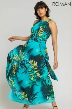 Roman Blue Tropical Print Maxi Dress -Roman Sales Shop unnamed file 1543
