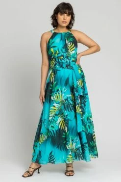 Roman Blue Tropical Print Maxi Dress -Roman Sales Shop unnamed file 1546