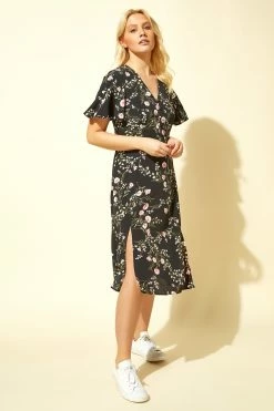 Roman Black Floral Print Midi Tea Dress 9 Roman Black Floral Print Midi Tea Dress -Roman Sales Shop unnamed file 1549