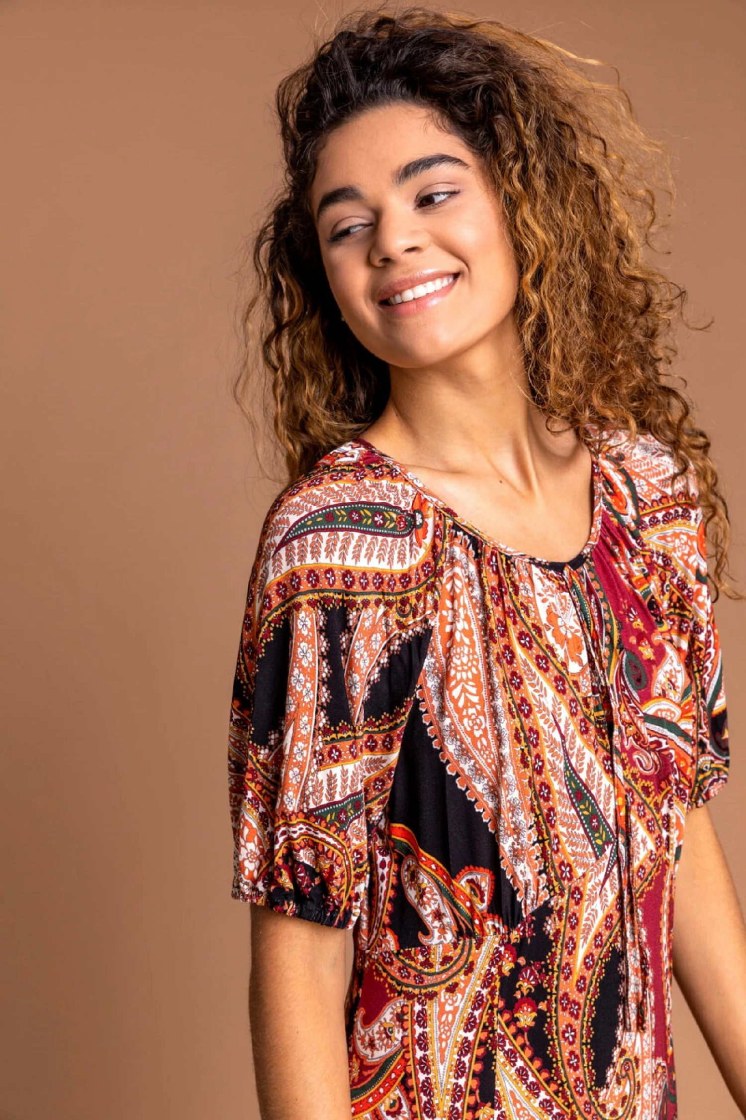 Roman Red Paisley Print Midi Tea Dress 6 Roman Red Paisley Print Midi Tea Dress - Image 4