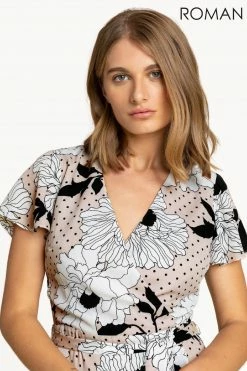 Roman Mutli Floral Frill Detail Wrap Dress 10 Roman Mutli Floral Frill Detail Wrap Dress -Roman Sales Shop unnamed file 1575