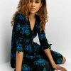 Roman Blue Floral Print Gathered Dress 2 Roman Blue Floral Print Gathered Dress -Roman Sales Shop unnamed file 1579