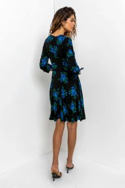Roman Blue Floral Print Gathered Dress -Roman Sales Shop unnamed file 1580