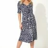 Roman Blue Animal Print Fit And Flare Dress -Roman Sales Shop unnamed file 1589