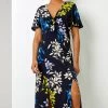 Roman Black Multi Tie Detail Floral Print Maxi Dress