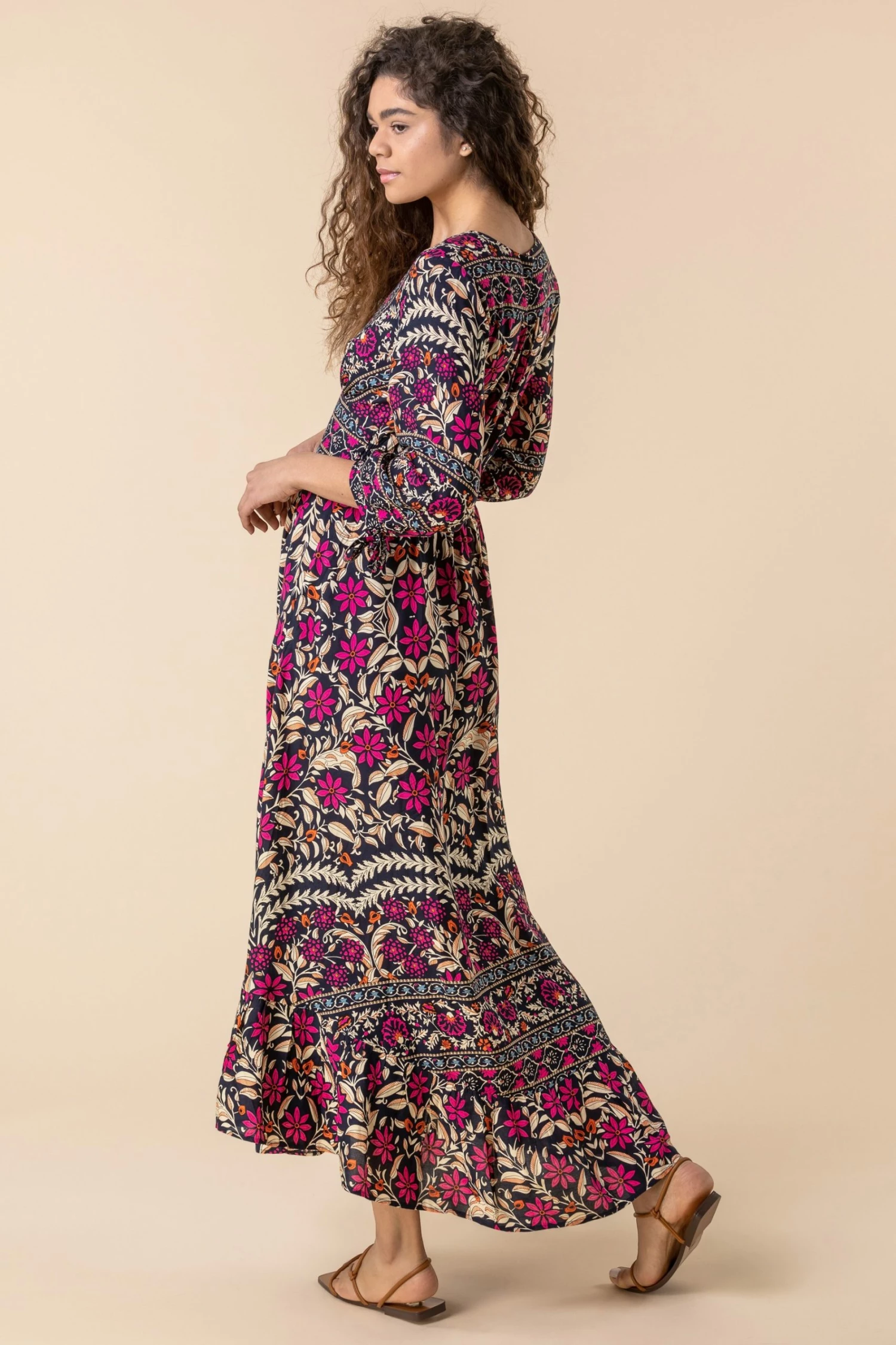 Roman Multi Floral Border Print Maxi Dress 4 Roman Multi Floral Border Print Maxi Dress - Image 2