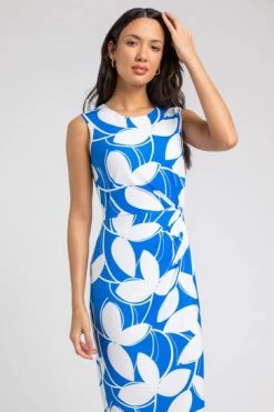 Roman Blue Leaf Print Twist Detail Shift Dress 12 Roman Blue Leaf Print Twist Detail Shift Dress -Roman Sales Shop unnamed file 1603