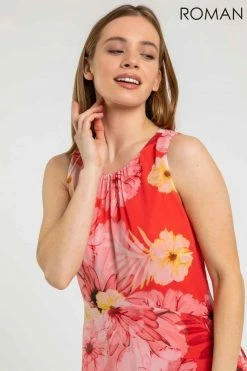 Roman Orange Petite Floral Chiffon Frill Detail Dress 10 Roman Orange Petite Floral Chiffon Frill Detail Dress -Roman Sales Shop unnamed file 1613
