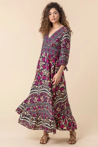 Roman Multi Floral Border Print Maxi Dress 7 Roman Multi Floral Border Print Maxi Dress - Image 5