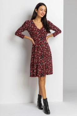 Roman Red Ditsy Floral Fit & Flare Dress 9 Roman Red Ditsy Floral Fit & Flare Dress -Roman Sales Shop unnamed file 1646