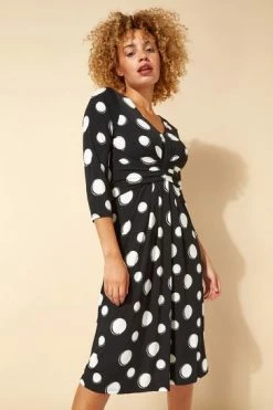 Roman Black Originals Spot Print Ruched Waist Fit & Flare Dress 11 Roman Black Originals Spot Print Ruched Waist Fit & Flare Dress -Roman Sales Shop unnamed file 1653