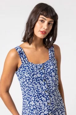 Roman Blue Ditsy Floral Button Through Dress 12 Roman Blue Ditsy Floral Button Through Dress -Roman Sales Shop unnamed file 167