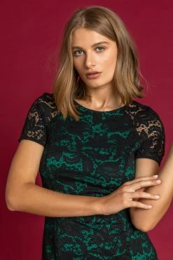 Roman Green Flute Hem Lace Midi Dress -Roman Sales Shop unnamed file 1670