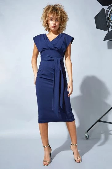 Roman Blue Cross Front Midi Dress 8 Roman Blue Cross Front Midi Dress - Image 6