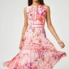 Roman Pink Floral Print Fit And Flare Pleated Dress 2 Roman Pink Floral Print Fit And Flare Pleated Dress -Roman Sales Shop unnamed file 1690