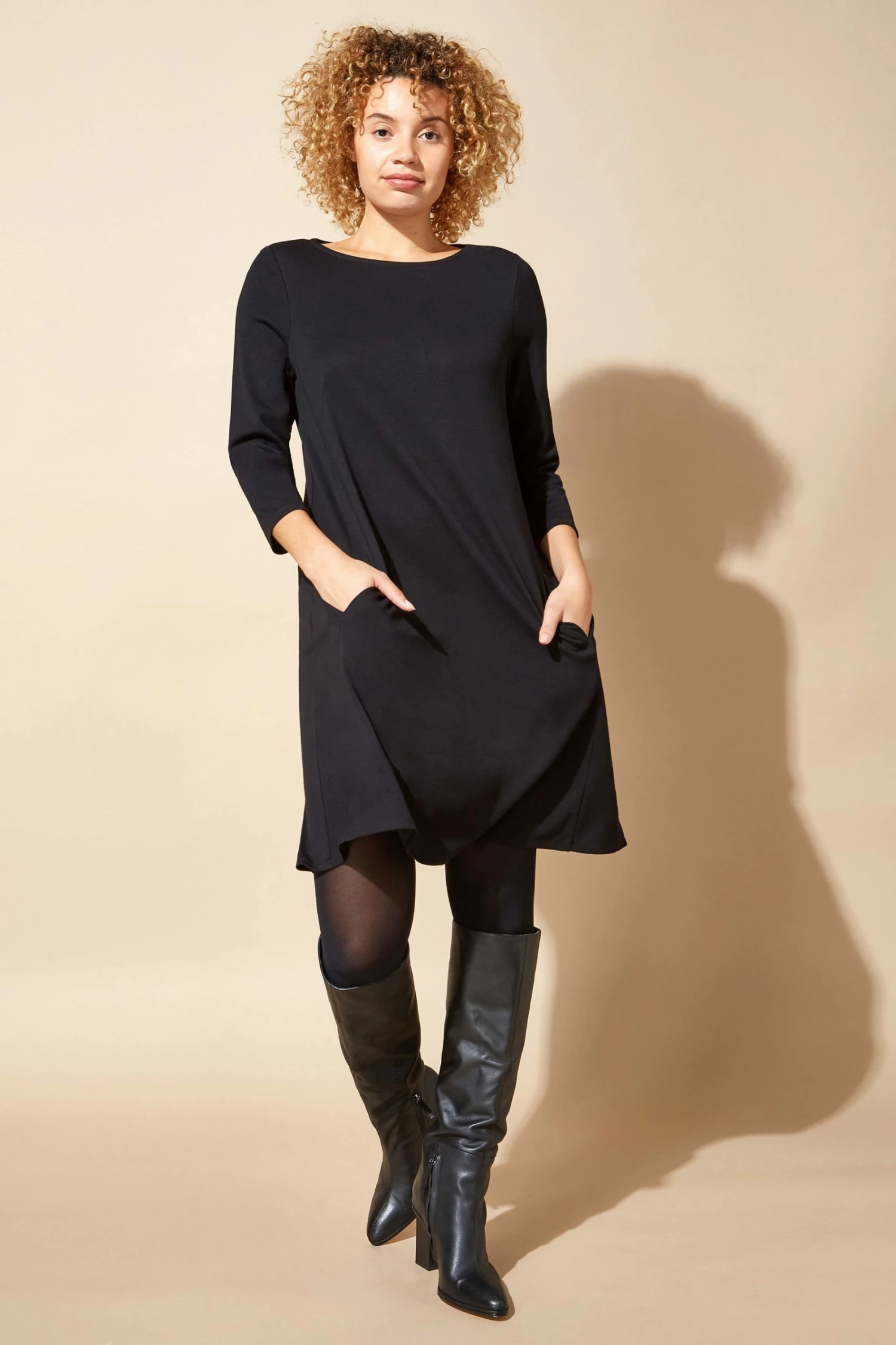 Roman Black A Line Pocket Detail Swing Dress 4 Roman Black A Line Pocket Detail Swing Dress - Image 2