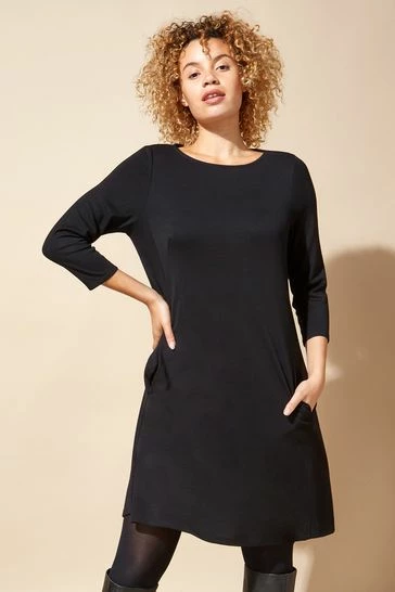 Roman Black A Line Pocket Detail Swing Dress 7 Roman Black A Line Pocket Detail Swing Dress - Image 5