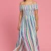 Roman Green Shirred Stripe Print Bardot Dress -Roman Sales Shop unnamed file 1746