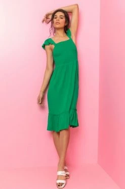 Roman Blue Shirred Bodice Frill Detail Midi Dress 13 Roman Blue Shirred Bodice Frill Detail Midi Dress -Roman Sales Shop unnamed file 1775