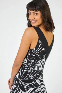 Roman Black Floral Print Contrast Band Maxi Dress 11 Roman Black Floral Print Contrast Band Maxi Dress -Roman Sales Shop unnamed file 1800