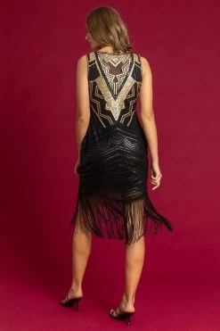 Roman Gold Sequin Fringe Hem Flapper Dress 8 Roman Gold Sequin Fringe Hem Flapper Dress -Roman Sales Shop unnamed file 1804