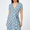 Roman Blue Petite Swirl Print Jersey Wrap Dress 2 Roman Blue Petite Swirl Print Jersey Wrap Dress -Roman Sales Shop unnamed file 1813