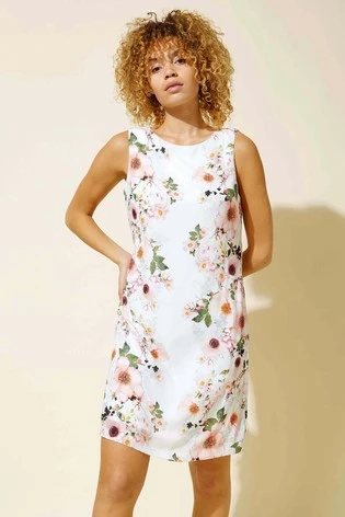 Roman Cream Floral Print Shift Dress 7 Roman Cream Floral Print Shift Dress - Image 5